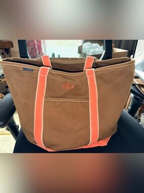 Large Lands’ End Canvas Tote Monogrammed